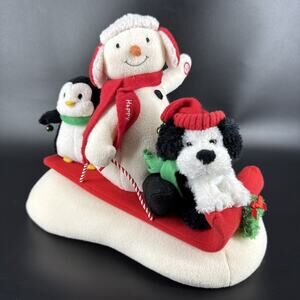 Hallmark 2007 "Sleigh Ride" Animated Plush Christmas-Smoke & Pet Free Home-WORKS